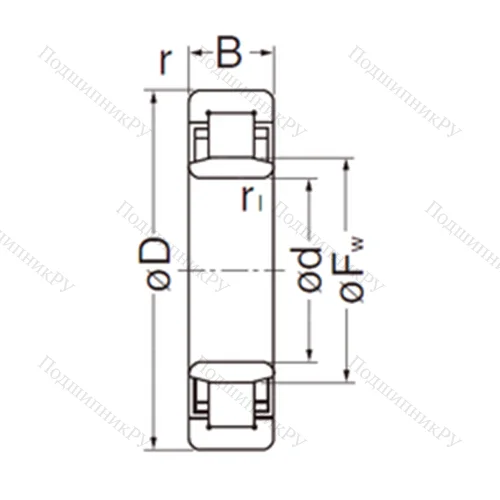 Подшипник роликовый радиальный NU 206EG