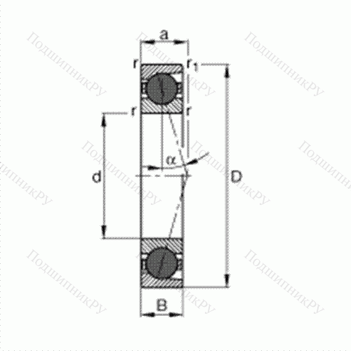 Подшипник шпиндельный HCB 71917-C-T-P 4S от производителя  FAG Подшипник шпиндельный HCB 71917-C-T-P 4S от производителя  FAG