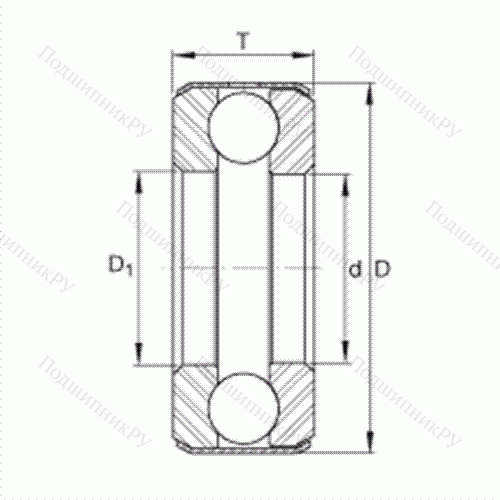 Подшипник шариковый упорный D 39-1/2 от производителя  INA