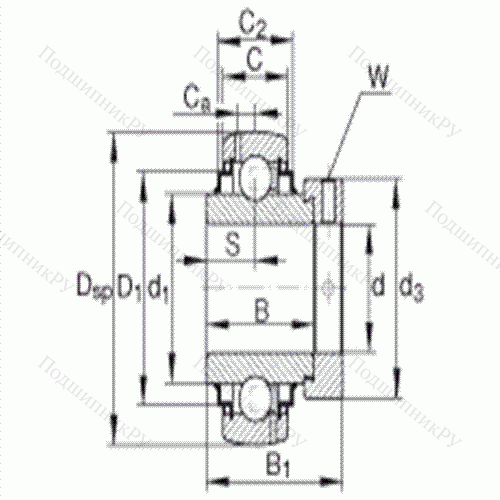 Подшипник шариковый закрепляемый G 1110-KRR-B-AS 2/V от производителя  INA Подшипник шариковый закрепляемый G 1110-KRR-B-AS 2/V от производителя  INA