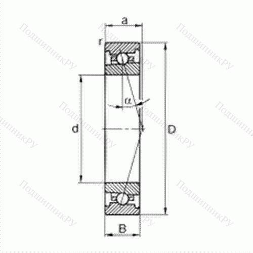 Подшипник шпиндельный HS 7005-C-T-P 4S от производителя  FAG Подшипник шпиндельный HS 7005-C-T-P 4S от производителя  FAG