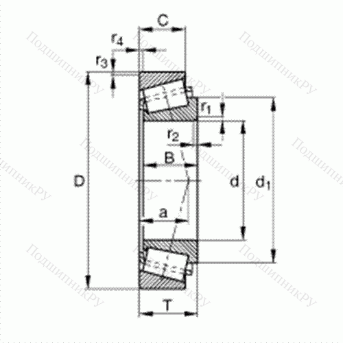 Подшипник роликовый конический T 4DB 200 от производителя  FAG