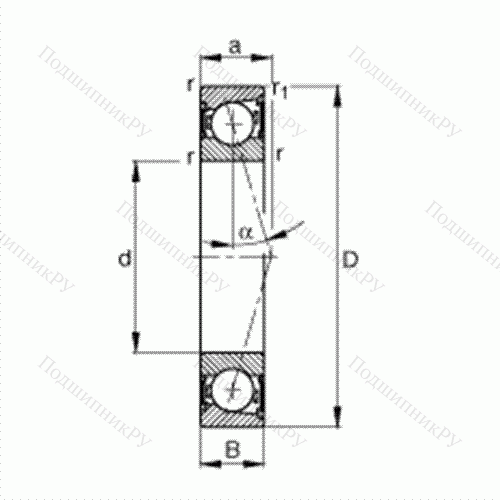 Подшипник шпиндельный B 7202-C-2RSD-T-P 4S от производителя  FAG Подшипник шпиндельный B 7202-C-2RSD-T-P 4S от производителя  FAG