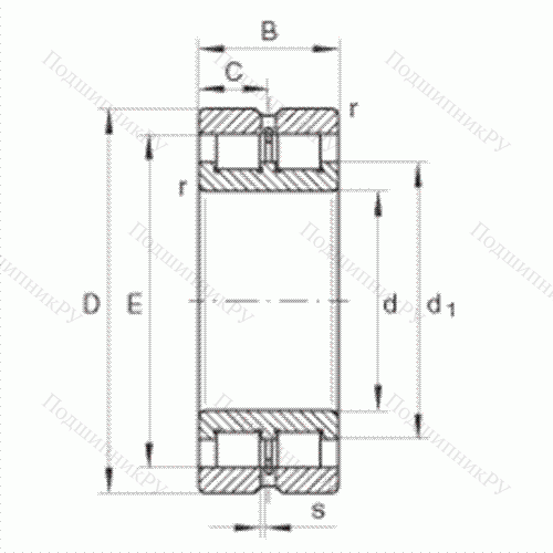 Подшипник роликовый радиальный SL 024960 от производителя  INA