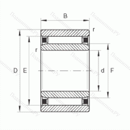 Подшипник роликовый игольчатый NAO 90X 120X 30 от производителя  INA Подшипник роликовый игольчатый NAO 90X 120X 30 от производителя  INA