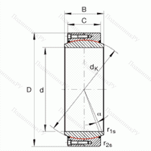 Подшипник шарнирный GE 600-DW-2RS 2