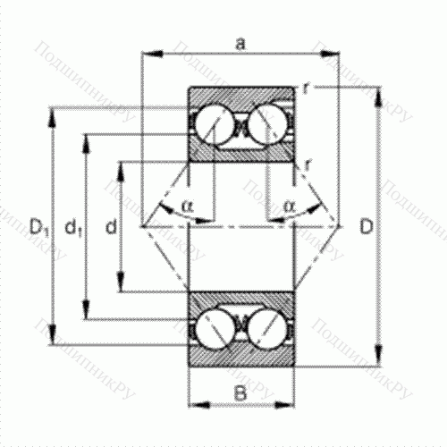 Подшипник шариковый радиально-упорный 3314 от производителя  FAG Подшипник шариковый радиально-упорный 3314 от производителя  FAG