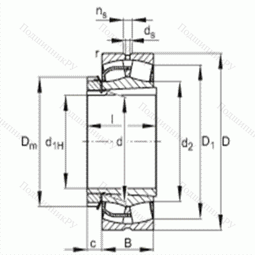 Подшипник роликовый самоустанавливающийся 23140-E 1-K + H 3140 от производителя  FAG