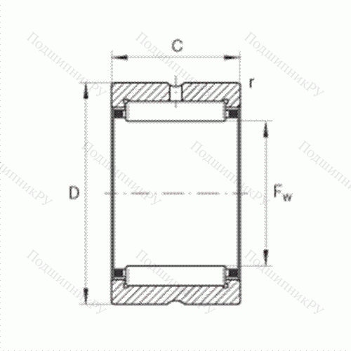 Подшипник роликовый игольчатый RNA 4908 от производителя  INA Подшипник роликовый игольчатый RNA 4908 от производителя  INA